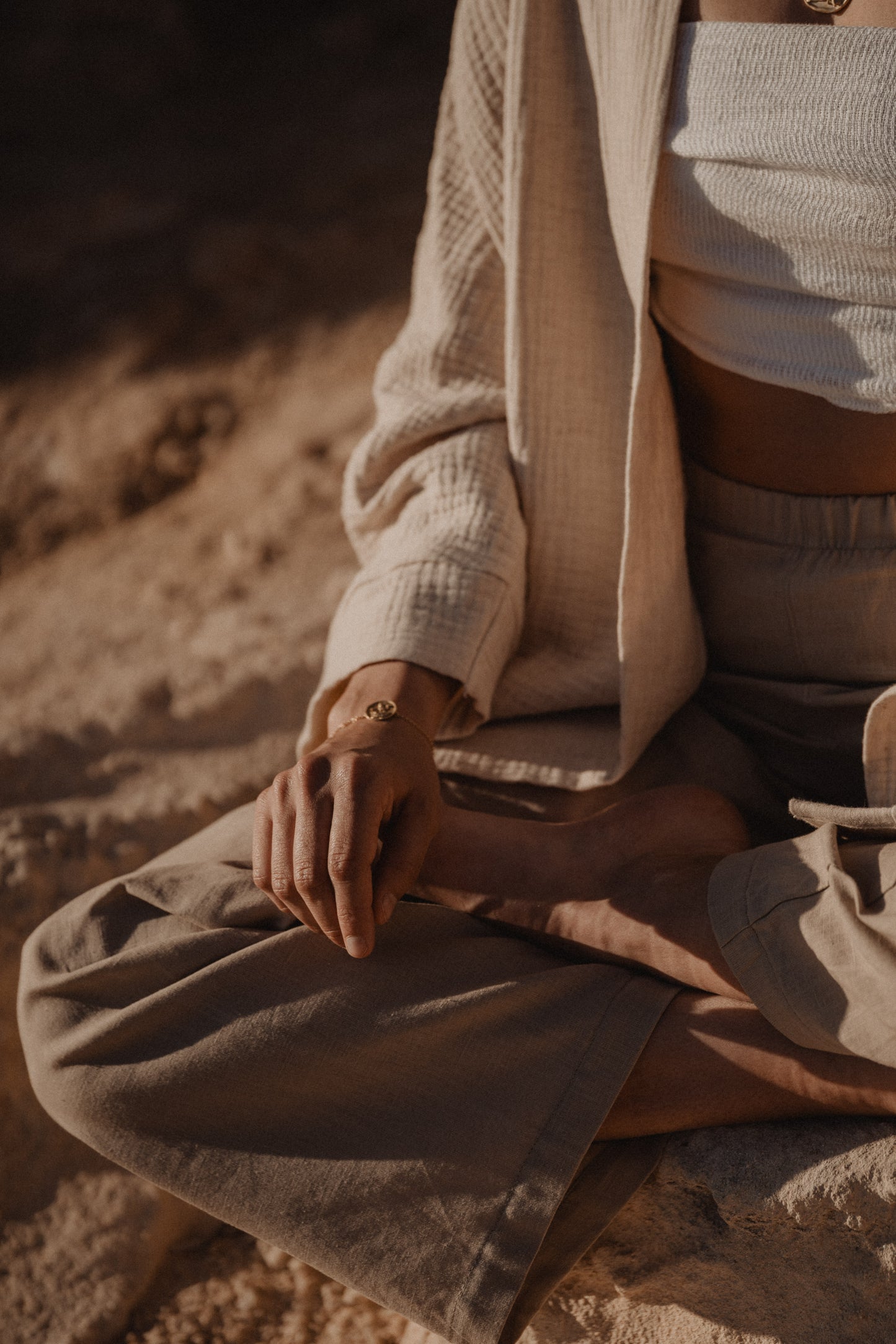 Kimono de lino y algodón