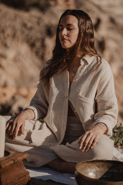 camicia in lino e cotone