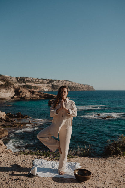 Pantaloni in lino e cotone