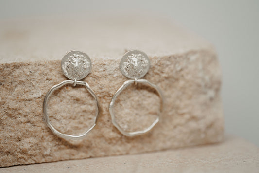 Pendientes Strength en plata